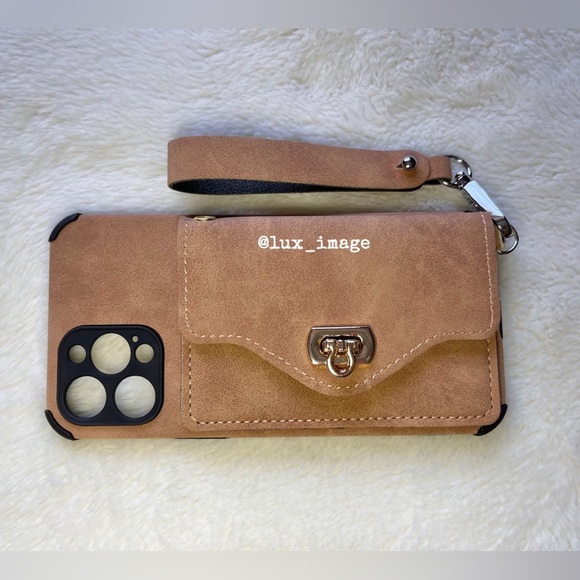 iPhone Case Crossbody Leather Cases w/ Wallet and Detachable Wristlet & Lanyard - Picture 7 of 11